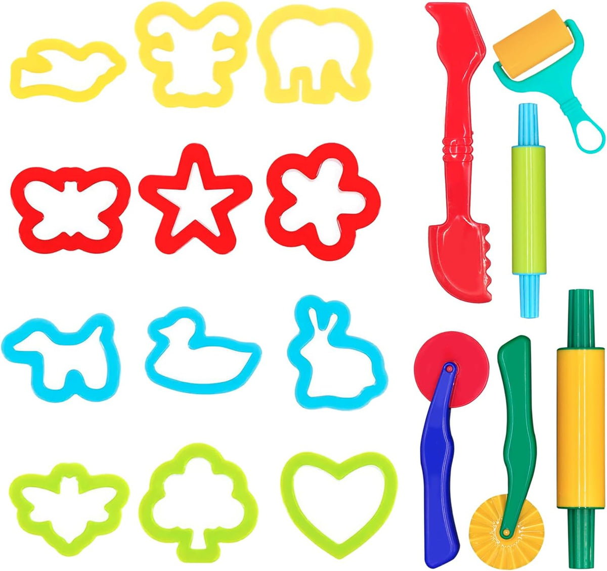 DIMROM Clay and Play Dough Tools Nine Piece Set, Ages 3 & Up - 18-piece Set