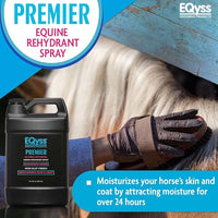 EQyss Premier Equine Rehydrant Spray - Moisturize Horse's Skin & Coat, Add Shine, Detangle, Repel Dirt & Dust - No Silicone, Non-slip Finish (128 oz)