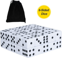 50 Pack 16MM White Dice, Six Sided Standard Opaque - 100 - image 2