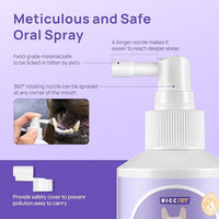 HICC PET Dog Dental Care Spray, Vet-Recommended Dog Breath Freshener, Soothing Bad Breath Caused by Plaque and Red Gums for Dogs & Cats, Dog Gingivitis Treatment and Prevent Oral Infections, 5.1 Fl Oz