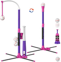 HYES 3-in-1 Baseball Set for kids Auto Pitching Machine – Fun for Kids & Family - Purple