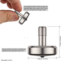 DjuiinoStar CNC machined stainless steel spinning top with ceramic tip and knurled grip - view 14