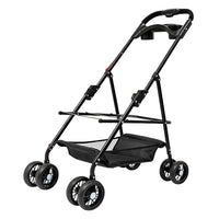 Pet Stroller, 4 Wheels Dog Cat Carrying Cart, Foldable Puppy Carrier with Storage Bag and Detachable Grid Structure for Small/Medium Dogs Cats Up to 44Lbs (Black)