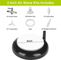 hygger aquarium air stone kit with 2 inch nano disk, hose, valves and suction cups - view 4