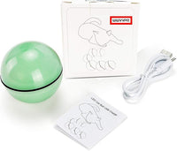 WWVVPET Interactive Cat Toy With LED Light, 360 Degree Self Auto Rotating Smart Ball, USB Rechargeable Spinning Toy, Stimulate Hunting Instinct for Kittens, Funny Chaser Roller Pet Toy