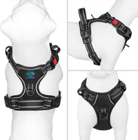 PHOEPET No Pull Dog Harness Medium Reflective Front Clip Vest - Small / Black - image 2