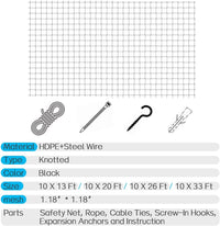 Cat Balcony Net, Steel Wire Reinforced, Anti-Fall Fence - 10 X 13 Ft - image 3