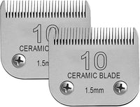 Detachable Pet Dog Clipper Blades, Compatible with Size-10 (1.5mm), Most Oster A5, KM Series Clippers,Made of Stainless Steel Blade 2Pack