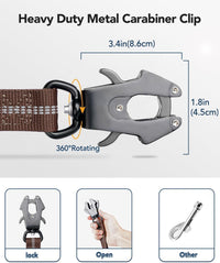 Joytale Tactical Bungee Dog Leash, Shock Absorbing No Pull - Brown