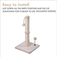 MECOOL Cat Scratching Post Premium Basics Kitten Scratcher Sisal Scratch Posts with Hanging Ball 22in for Kittens or Smaller Cats (22 inches for Kitten, Beige)
