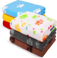 LINENLUX Fleece Dog Blankets 6-Pack - Mix / 31x24 inch (Pack of 6)