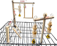 Hamiledyi Small Bird Playground Natural Wood for Top of Cage Bird Play Stand Bird Stands for Parrots Bird Perch Stand Bird Play Gym Bird Toys for Small Bird Parrot Cockatiel Love Birds Budgie