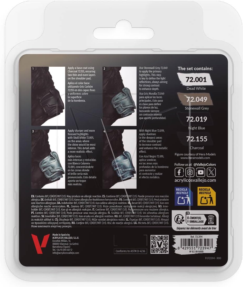 Vallejo, Game Color, 4 Bottles x 0.6 fl.oz. - Silver NMM Color Set - image 2