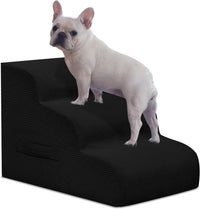 4 Step Dog Stairs Pet Ramp for High Beds, Sofas and Cars – Essentials for Dogs - Black / 3.0 / 3-Step 16"H