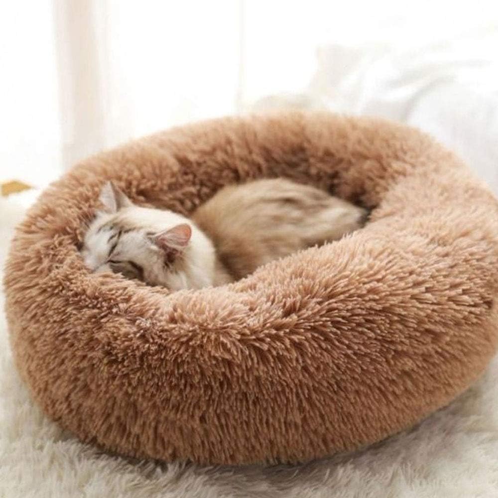Cat Bed for Indoor Cats, Mini Plush Self Warming Kitten Bed - Large 28'' / Coffee - image 3