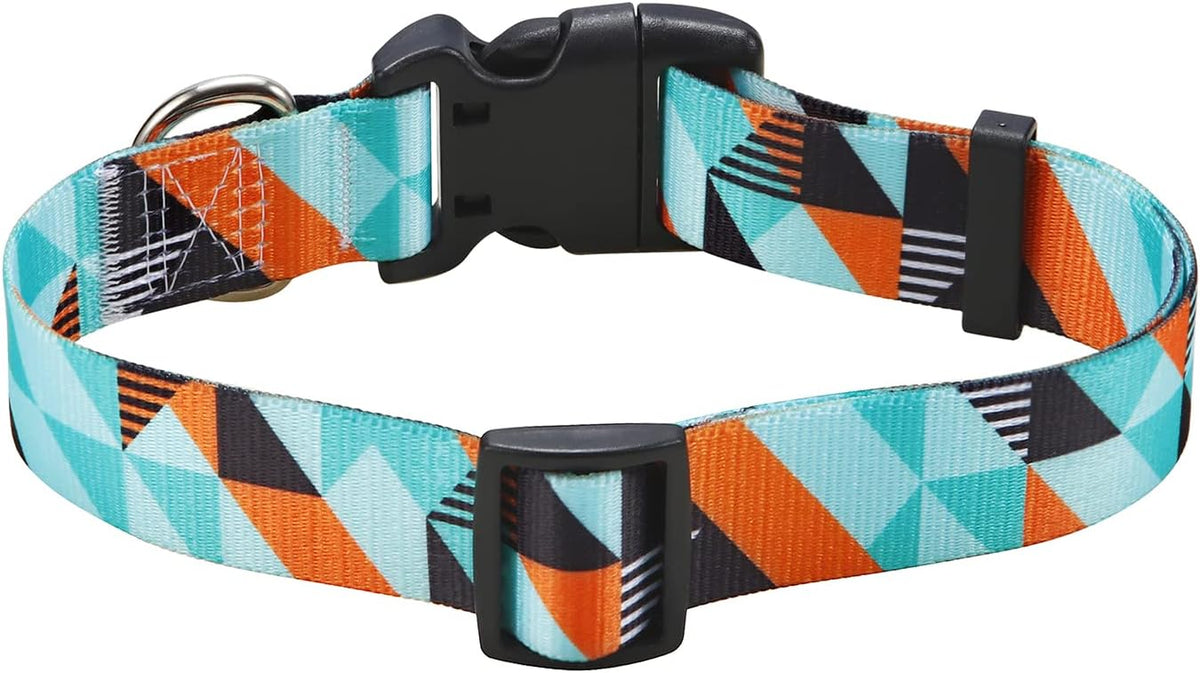 Mihqy Dog Collar for Medium Dogs, Fashion Design, M - L (Neck 14.9-24.8", Width 1") / Geometry - image 2