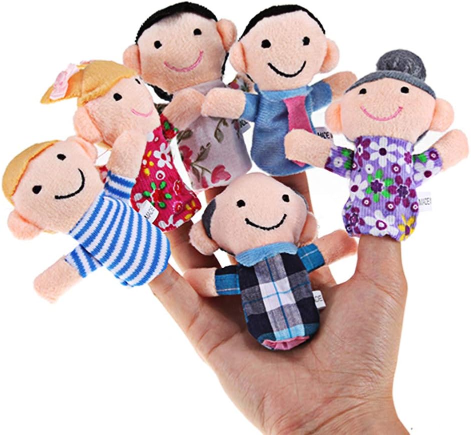 Sealive 6 piece family finger puppets for toddlers with grandparents, parents and kids - view 2