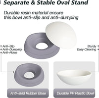 17 oz Raised Cat Food Bowls, Adjustable-Angle Pet Bowls - Milky White, Grey - image 2