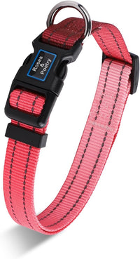Roses&Poetry Reflective Dog Collar with Gradient Mistyrose - S / RosePink