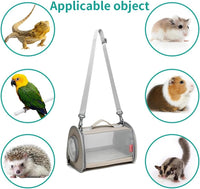 Guinea Pig Carrier Travel Small Animal Carrier Bag Lizard Bird Rabbit - 10.6"L x 7.0"W x 5.9"H / khaki - image 2
