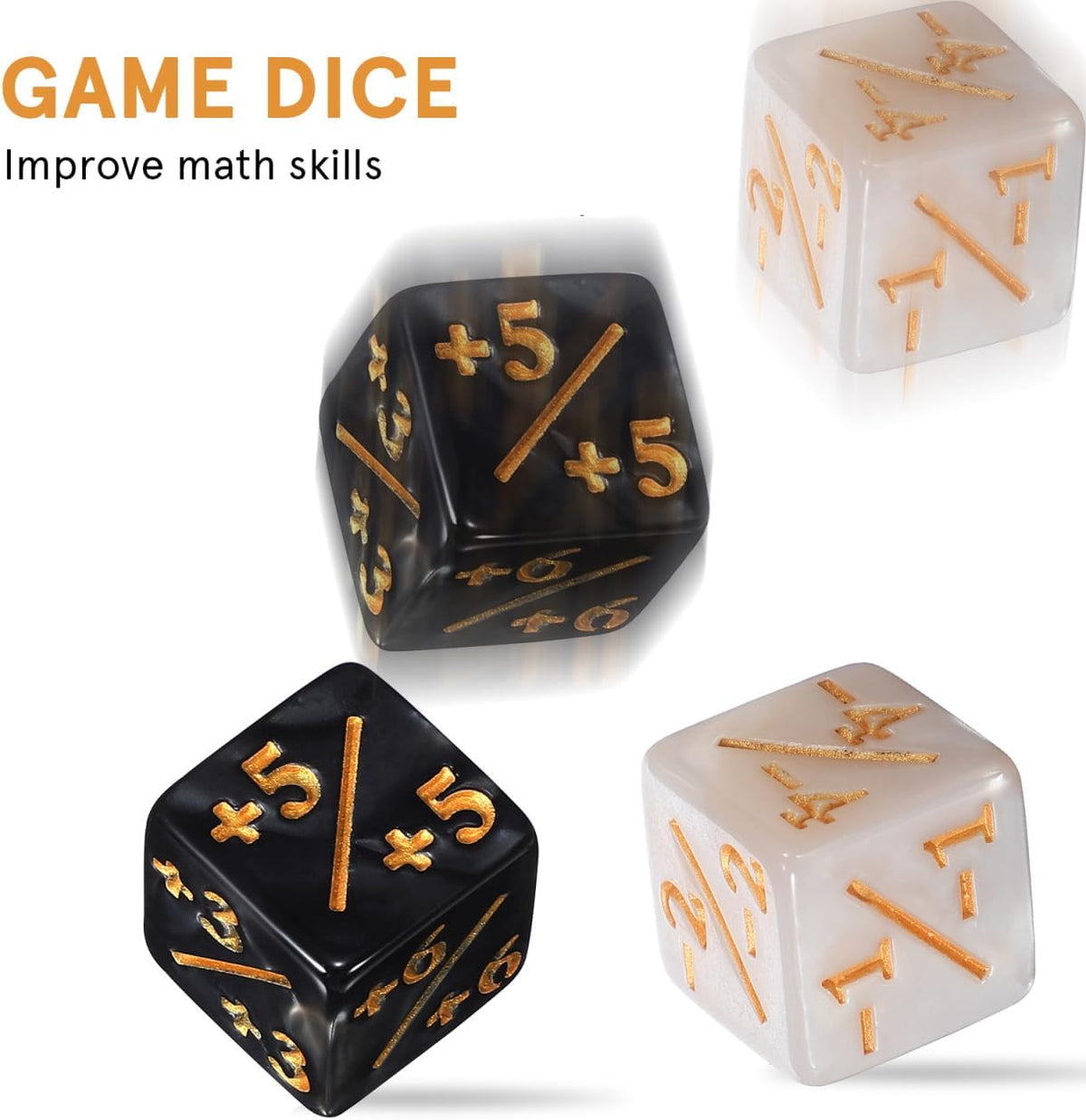TOPPERFUN 24 black acrylic +1 token D6 counter dice for card games - view 11