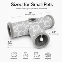 Plush Inside 3-Way Shape Small Animals Tube Tunnel – Essentials for Small Pets - L - image 4
