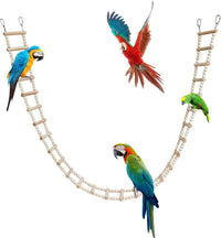 Bird Ladder Bridge, Wooden Pet Hamster Climbing & Swing Toys - 28 Steps - 61.8 × 3.14 Inch