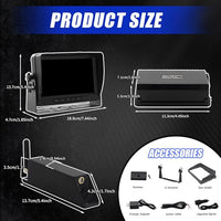 7-inch Forklift Reversing Monitor, HD Night Vision 1080P Magnetic Wireless Reversing Camera, Waterproof IP68, IR Laser Positioning Camera for Forklifts, Vans, Trucks and Trailers