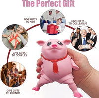 Stretchy Glue-Sand Filled Rubber Pig, Latex Piglet Soft Decompression Doll Toy, Animal High-Elastic Stretchable, Decompression Toy for Adults and Children