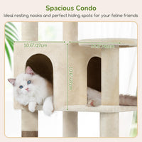 Globlazer 65in Sturdy Cat Tree Tower for Indoor Large Cats, S65 - 65inch / Beige - image 4