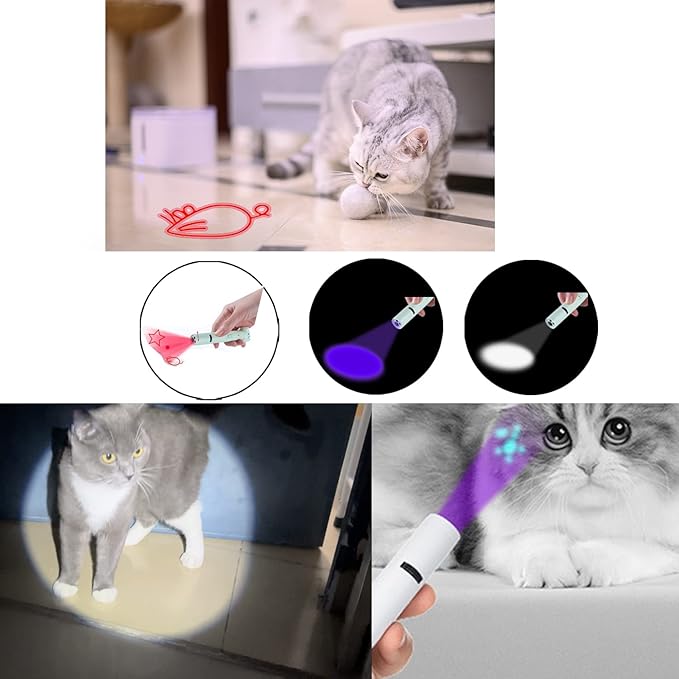 PARTSPOWER Laser Pointer Interative Cat Toy for Cats to Chase, Rechargeable Red Laser Light Pointer Exercises Training Tool for Kittens Cats Dogs (Green)
