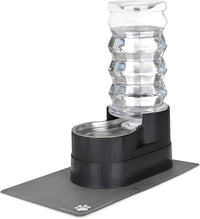 RIZZARI Large Water Dispenser for Dogs: 8L Automatic Stainless Steel Black Gravity Raised Pet Feeder for Pet Dogs Indoor/Outdoor