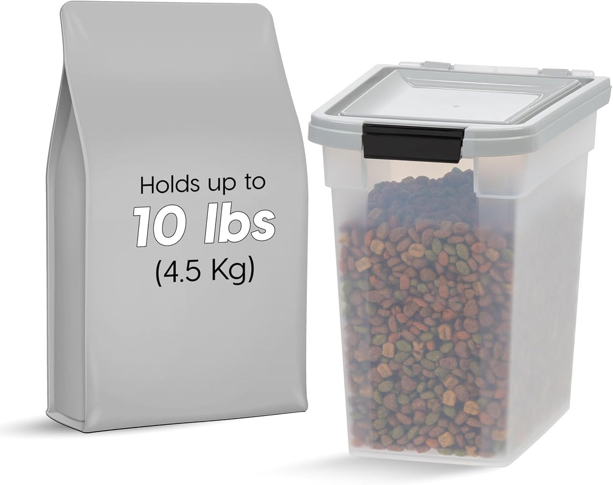 IRIS USA Airtight Pet Food Storage Rolling Container - 10 lbs / Gray - image 4