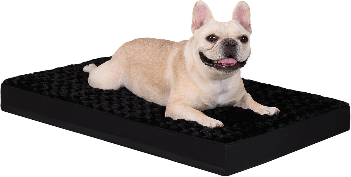 KSIIA Washable Dog Bed for Crate Waterproof for Medium Dogs - Black / 29.0"L x 18.0"W x 3.0"Th