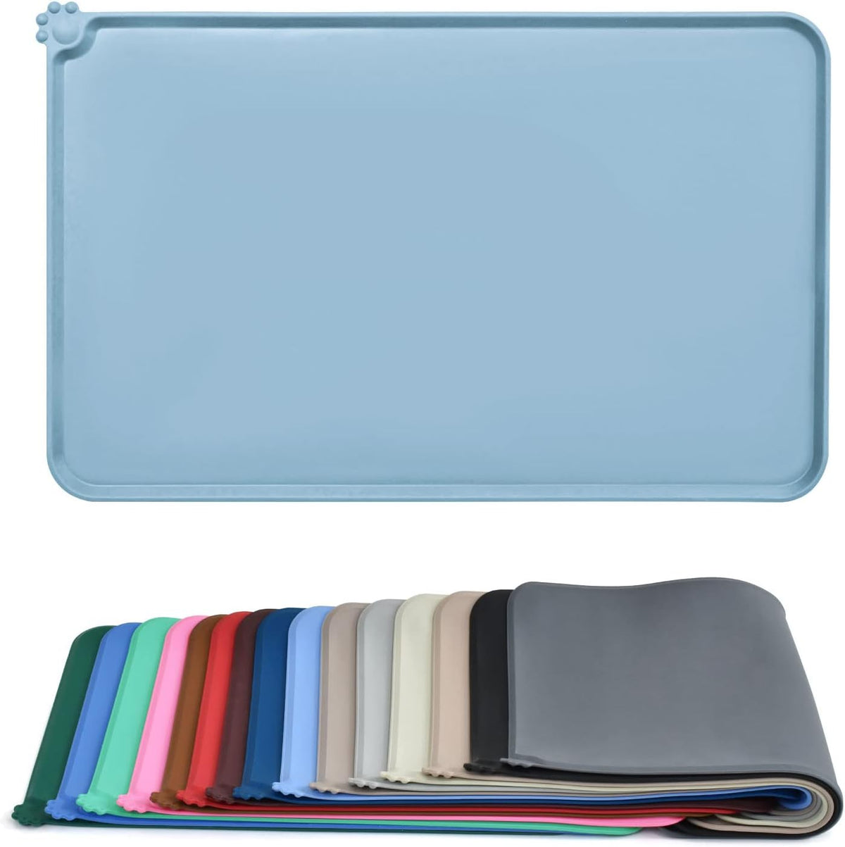 AUDWUD Waterproof Silicone Pet Feeding Mats - Slate / 24"L x 16"W