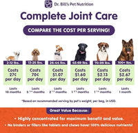 Dr. Bill’s Canine Complete Joint Care – Hip & Joint Supplement for Dogs for Mobility, Muscle Support & Inflammation Relief – Green Lipped Mussel, Chondroitin, Collagen, Omega-3 – Powder, 340g