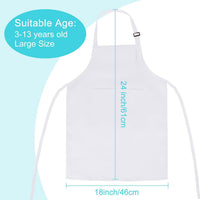 5 Pack Kids Apron Adjustable Children Apron with 2 Pockets Children - White / 10 - image 2