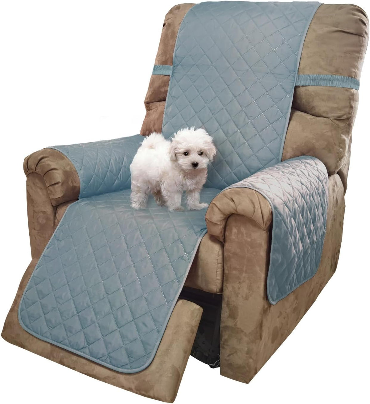 U-NICE HOME Loveseat Sofa Cover for 2 Cushion Couch, Dark Grey – Essentials for Pets - Light Blue/Beige / 28''recliner-oversized