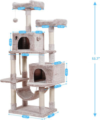Hey-brother Cat Tree Tower with Sisal Scratching Posts - 53.7 Inches / Muchroom - image 3