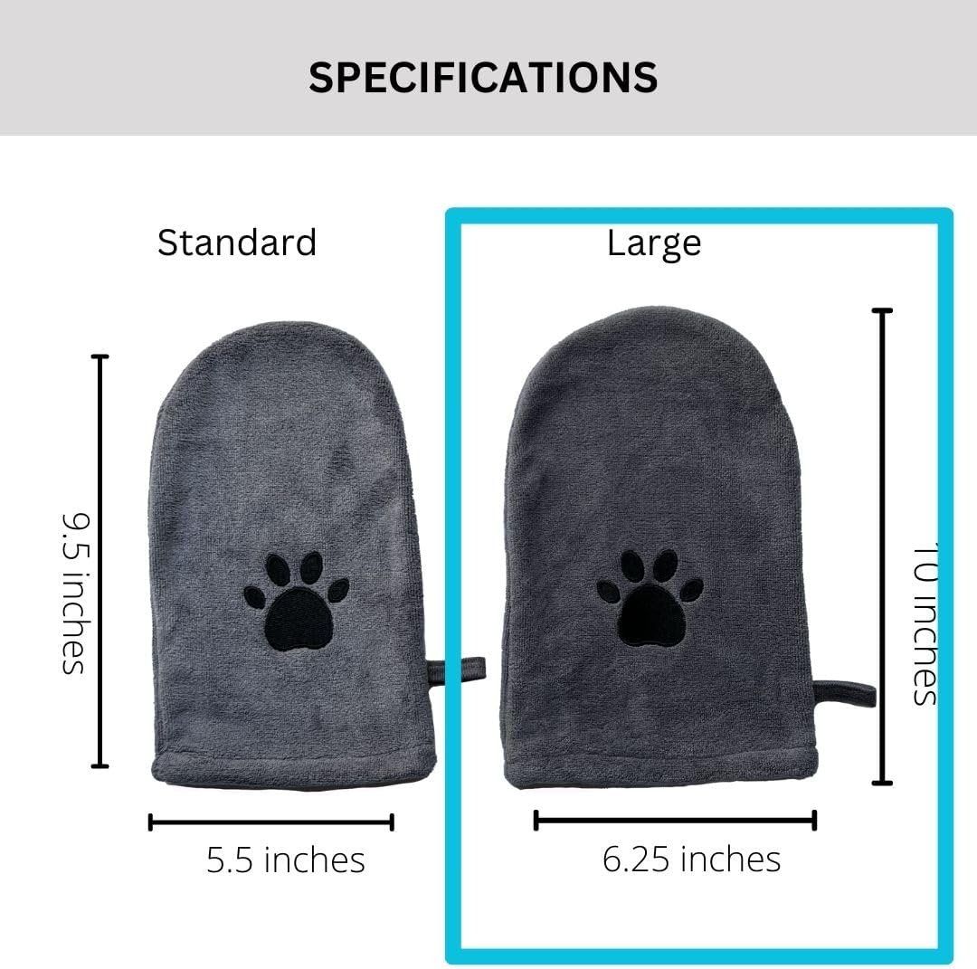 Penny & Niko Microfiber Pet Towel Mitts - Large - 2 pack / Gray - image 2