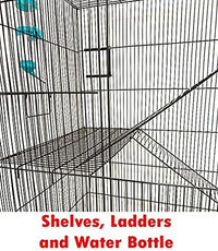 X-Large 5-Levels Tight 3/8-inch Bar Spacing Ferret Chinchilla Sugar-Glider Rats Mice Gerbil Chew Free Cage with Removable Rolling Stand, 31-Inch by 19-Inch by 55-Inch