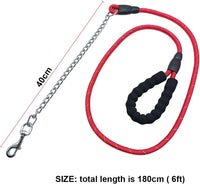 BTINESFUL 6FT Chewproof Dog Leash - red - image 2