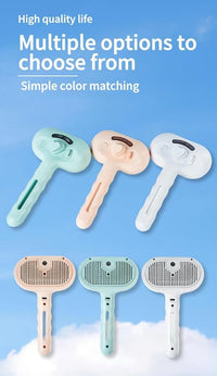 Pet Grooming Steam Brush, Pet Spray Hair Removal Comb, Anti-Static, Rechargeable, Comfortable Grip, for Dogs & Cats, Spray Hair Removal Comb, Steam Brush for Shedding & Grooming, Pink