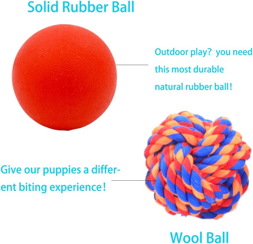 Volacopets Puppy Balls - Pack with Different Functions & Teething Toys for Small Dogs, Squeaky Dog - Small (4 Pack) - image 4