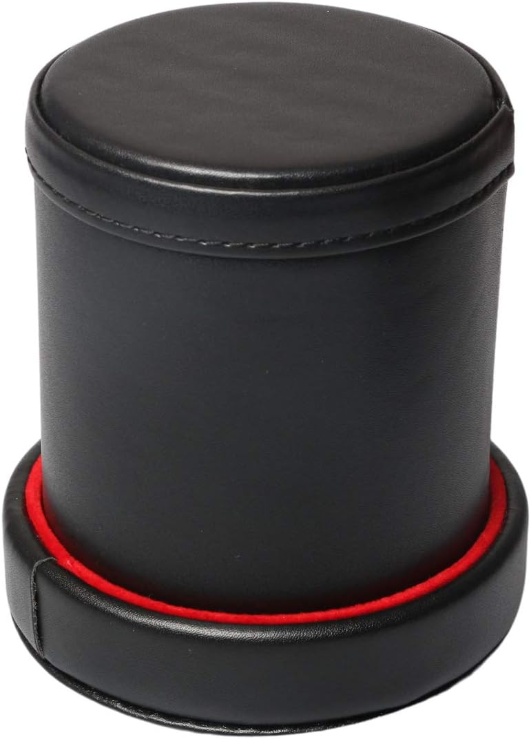 Leatherette Dice Cup with Lid Includes 6 Dices - Red - image 4