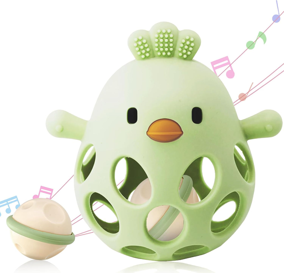 ChooKaChoo 2-in-1 Baby Teething Rattle Toy - Green