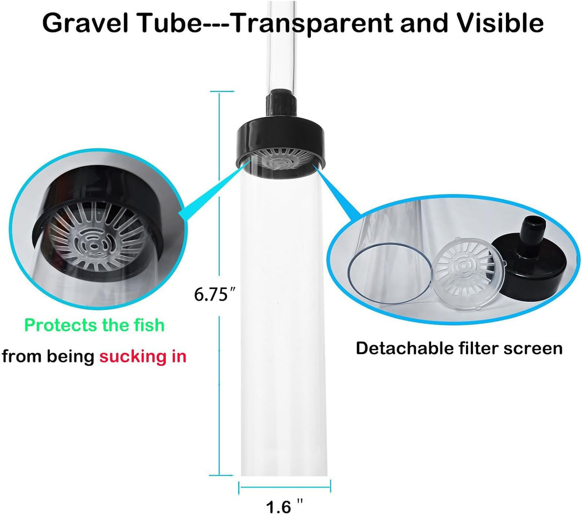4.3ft Aquarium Siphon Vaccum Cleaner Fish Tank Water Changer Kit – Essentials for Fish - 5ft-S - image 3