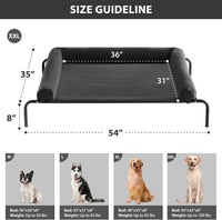 RRPETHOME Elevated Cooling Dog Cot 43x31" - Black / 54.0"L x 34.0"W x 8.0"Th - image 2
