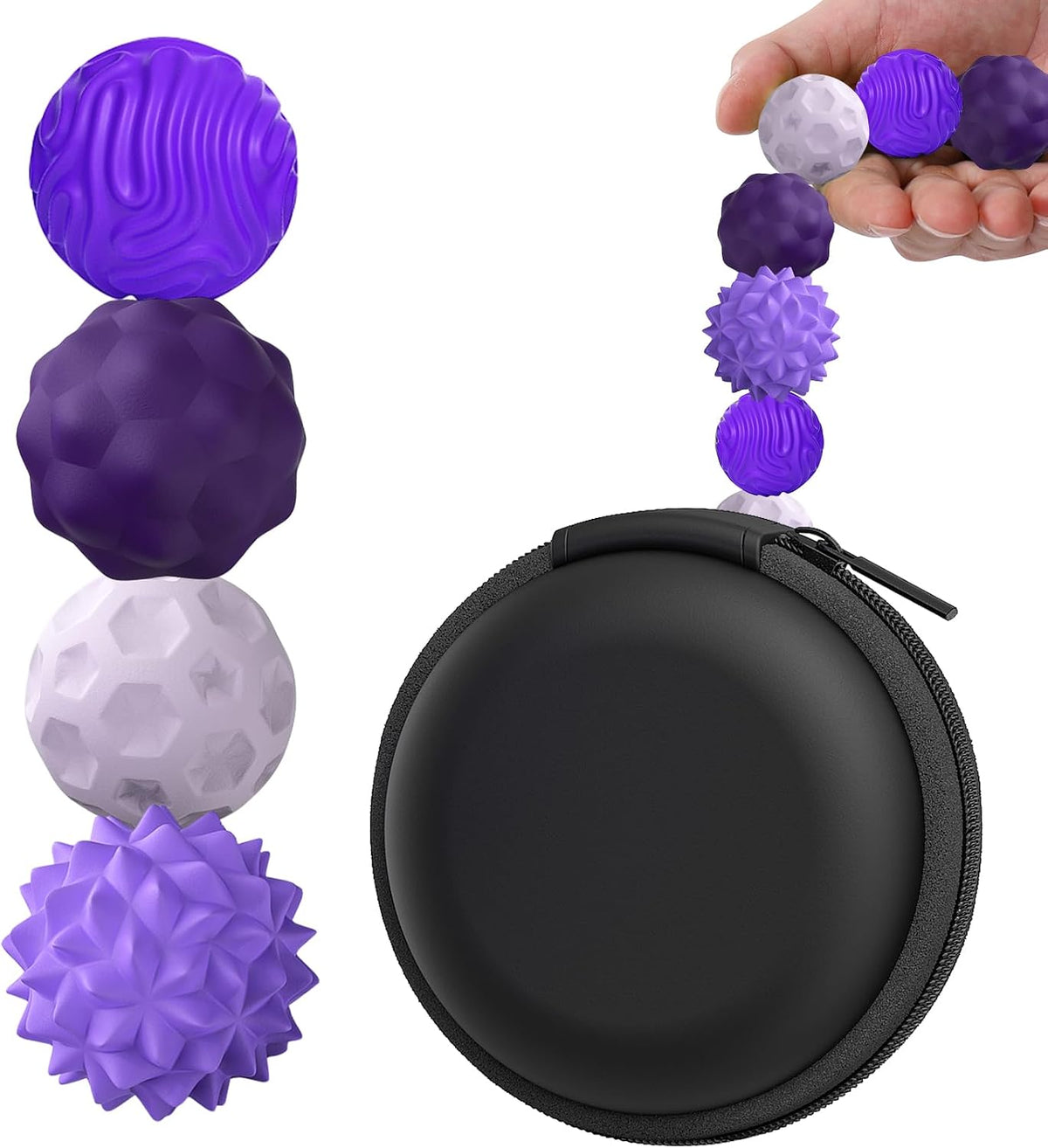 BUSOHA Silicone Magnetic Fidget Balls - Purple / 1.2 Inch