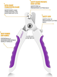 6" Dog Nail Clippers for Small - Purple - image 3